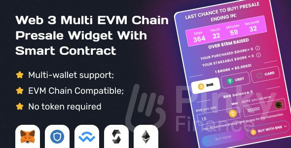 Web 3 Multi EVM Chain Presale Widget With Smart Contract