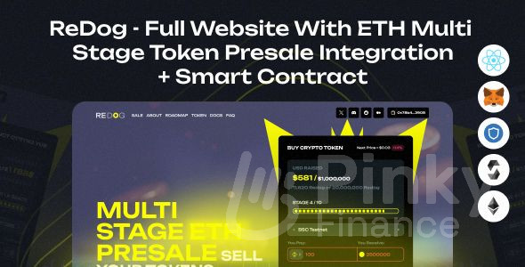 ReDog - Full Website With ETH Multi Stage Token Presale Integration + Smart Contract