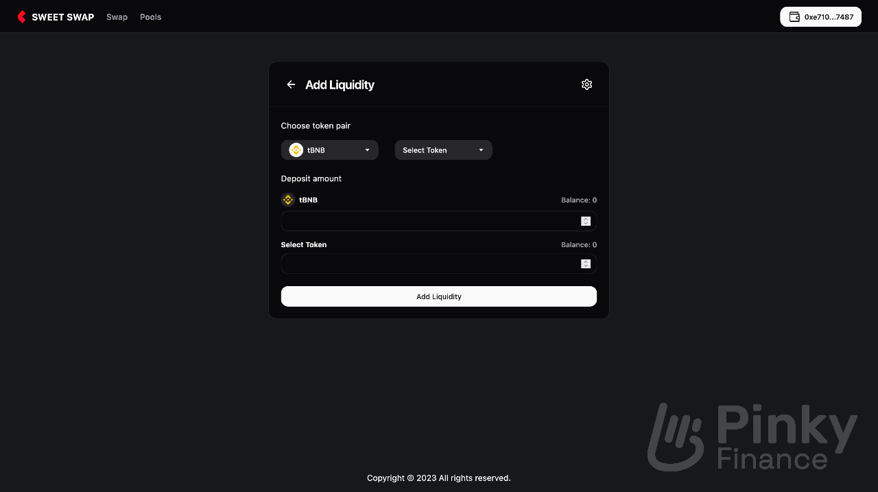 Sweet Swap - Binance Smart Chain DEX With Liquidity Pool Management