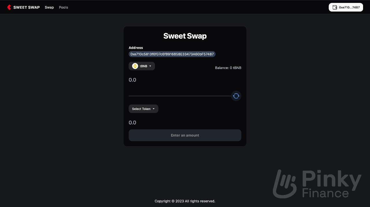 Sweet Swap - Binance Smart Chain DEX With Liquidity Pool Management