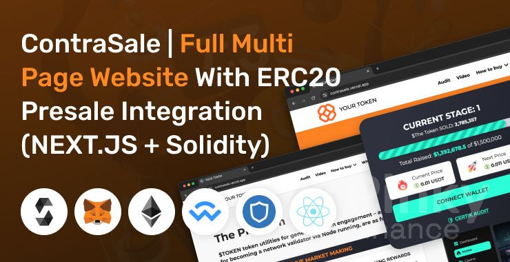 ContraSale | Full Multi Page Website With ERC20 Presale Integration (NEXT.JS + Solidity)