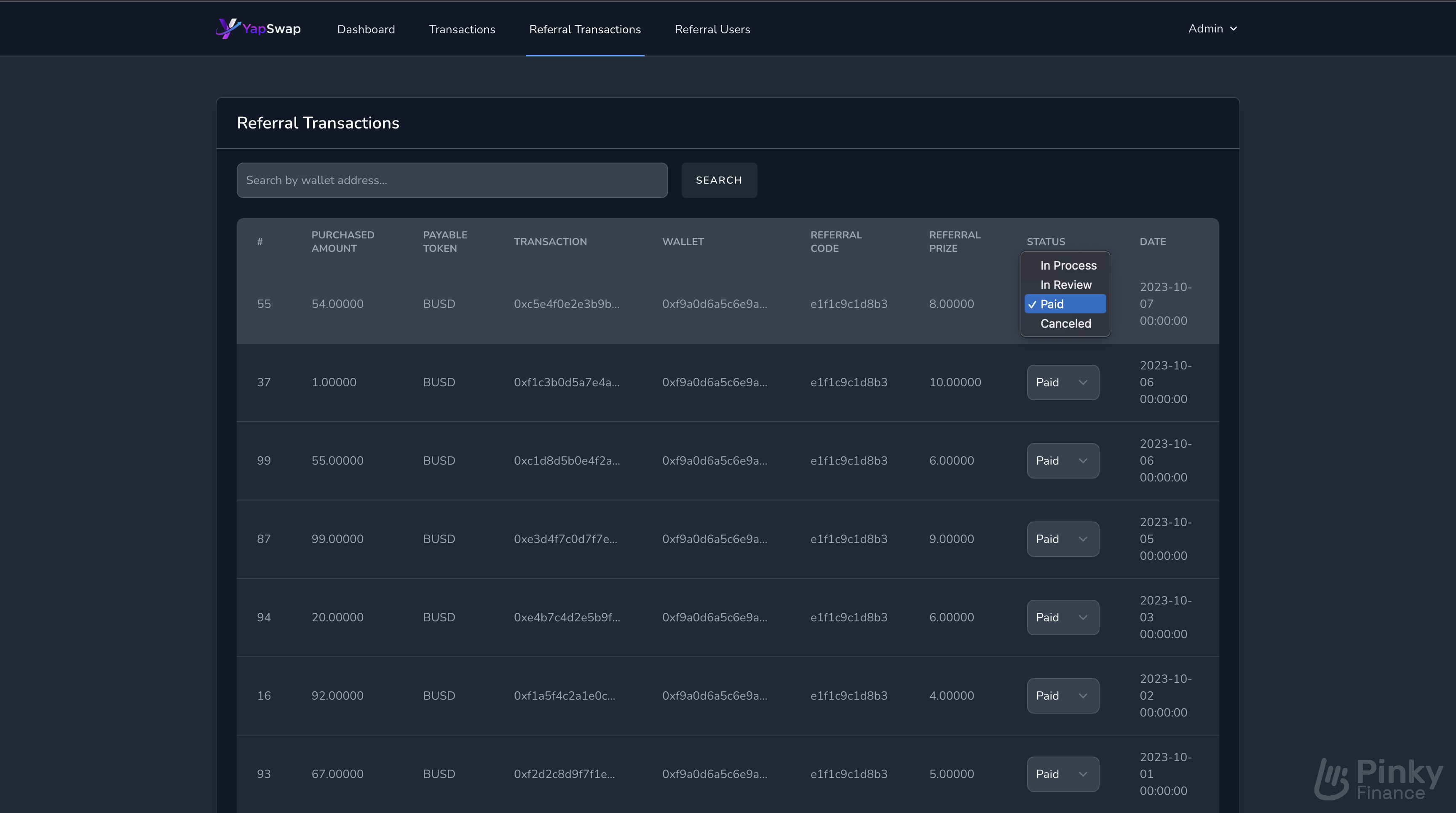 Crypto Manual Referral Dashboard / API (Laravel) Full System