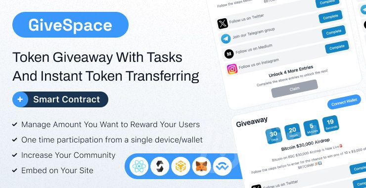givespace-bsc-token-giveaway-with-tasks-and-instant-token-transferring-smart-contract