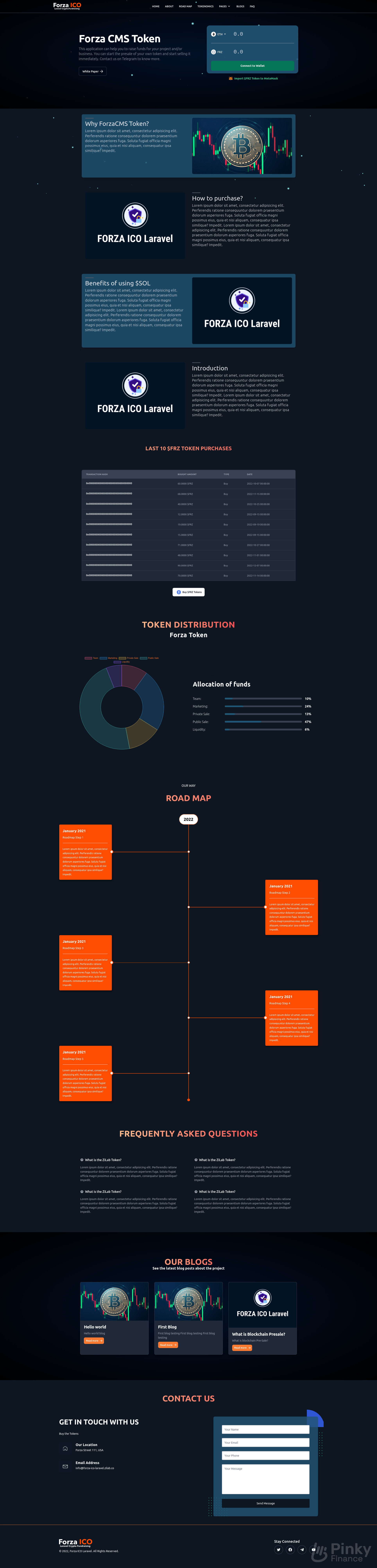 Forza ICO - Laravel CMS | Crypto ERC-20 Pre-Sale CMS (Crypto Fundraising)