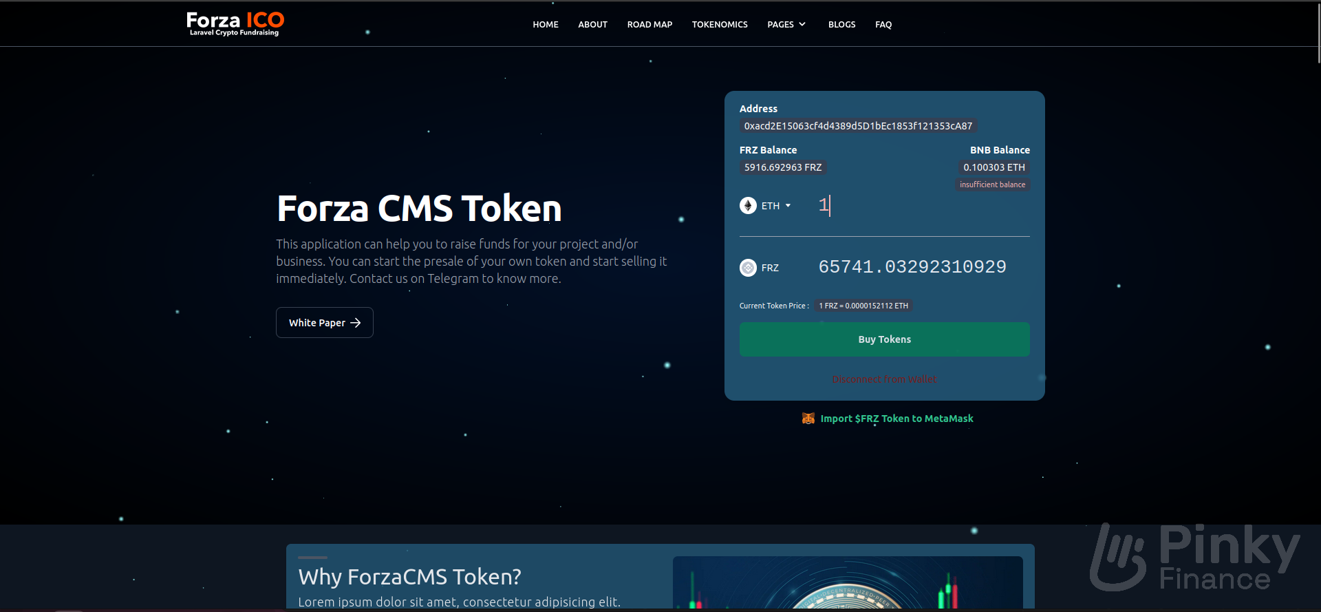 Forza ICO - Laravel CMS | Crypto ERC-20 Pre-Sale CMS (Crypto Fundraising)